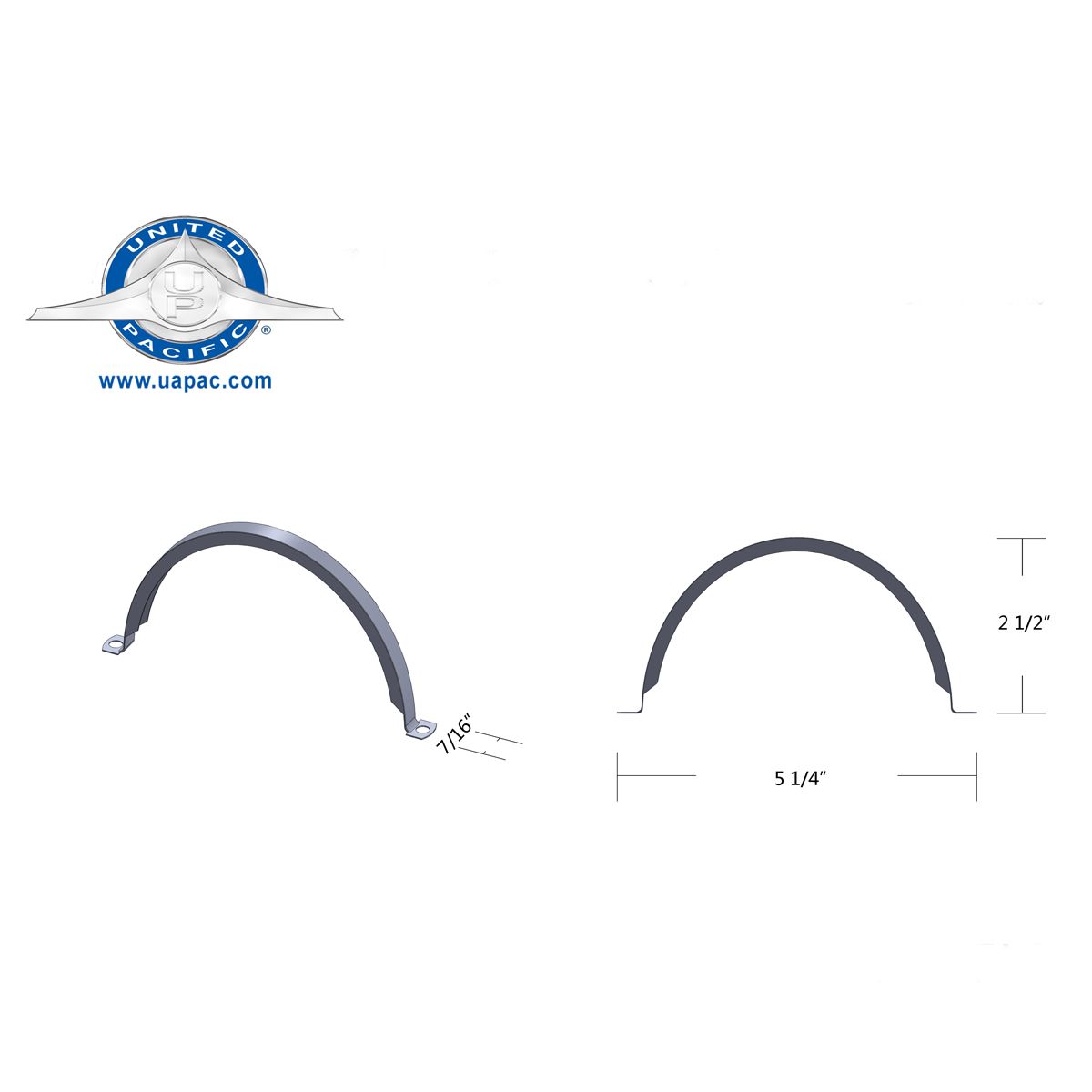 1955 Chevy Car Tail Light Divider/Mounting Strap, Polished Stainless Steel
