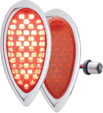 1938-39 Ford LED Tail Light w/Chrome Bezel Flush Mount