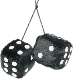 3" X 3" Classic Fuzzy Dice