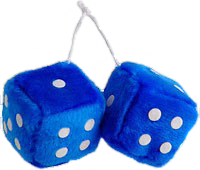 3" X 3" Classic Fuzzy Dice