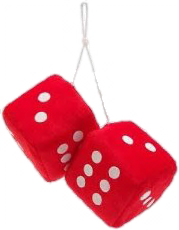 3" X 3" Classic Fuzzy Dice