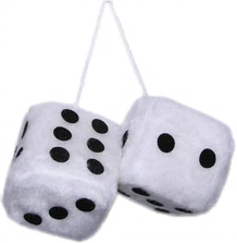 3" X 3" Classic Fuzzy Dice