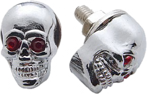 Zinc Die Cast - Red Jewelled Eyes Plated with Chrome. Set of 2